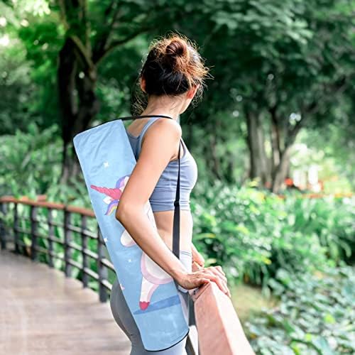 Linda bolsa de transportadora de esteira de unicórnio com alça de ombro de ioga bolsa de ginástica bolsa de praia