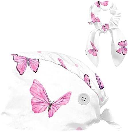 Padrão de borboleta cortado de papel Cap com botões Chapéu Unisex de Chapéu Unisex ajustável com cabelos de arco