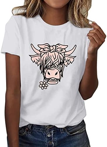 Camisa de manga comprida alta mulher feminina feminina casual camiseta curta Tops básicos de verão solto vaca pura feminina