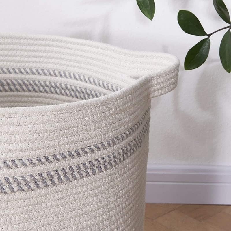 Cesta de cesta de cesta de lavanderia Renslat com alças decorativas para a sala de estar para brinquedos manchados bin