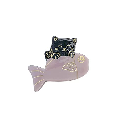 Garra de cabelo de peixe de gato acetato para mulheres clipes de cabelo doce animais clipe de tubarão estilo japonês grips presentes