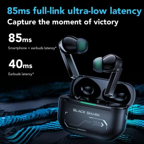 Black Shark Joybuds Pro Wireless fones, 40dB ANC Bluetooth 5.2 Gaming Earphones, com duração de 30h da bateria, 40ms