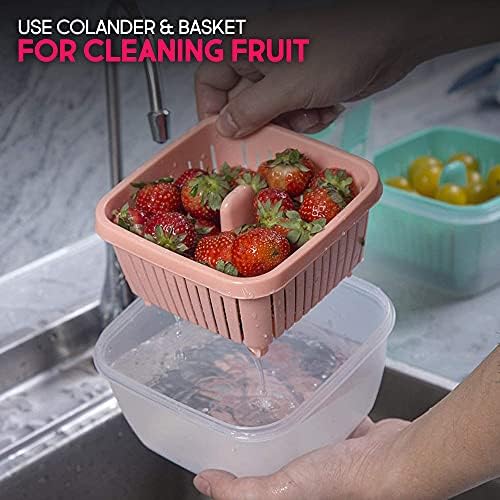 ShopWithGreen 52 oz para ir salada Recipiente de recipiente de almoço, sem BPA Caixas Berry Mantenha os recipientes frescos de armazenamento