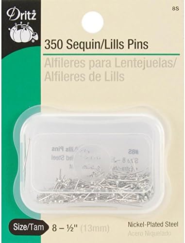 Pinos de lantejoulas/lills dritz 8s, 1/2 polegada, prata cinza