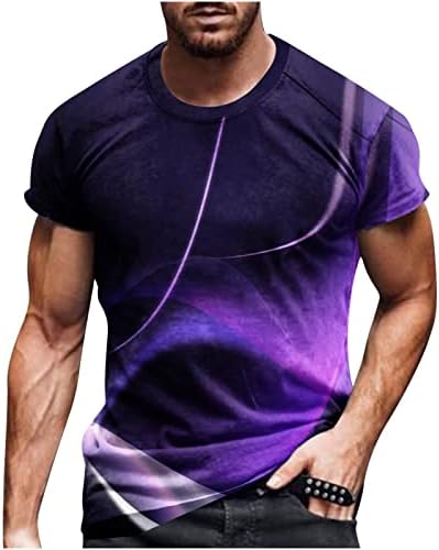 Camisetas t para homens pescoço redondo casual 3D Impressão digital Pullover de fitness shorts shorts mangas blusas