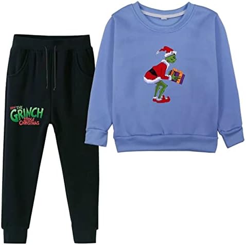 Cizun Fleece redondo moletons e calças de moletom-kids de 2 peças de traje de traje de traje para inverno
