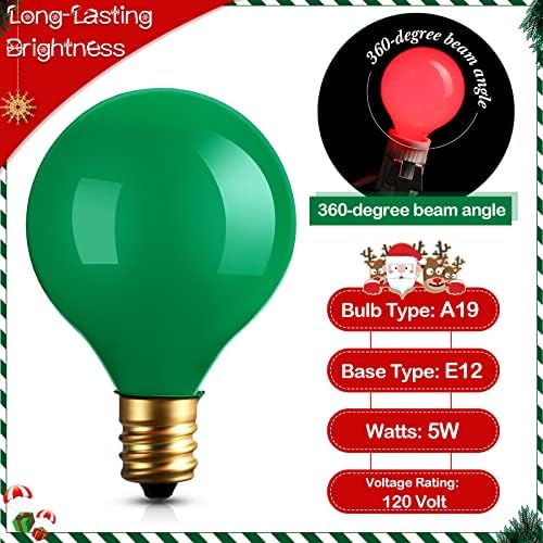 50 peças lâmpada vermelha lâmpada verde g40 lâmpadas lâmpadas de reposição de lâmpada colorida lâmpada lâmpada g40 lâmpadas