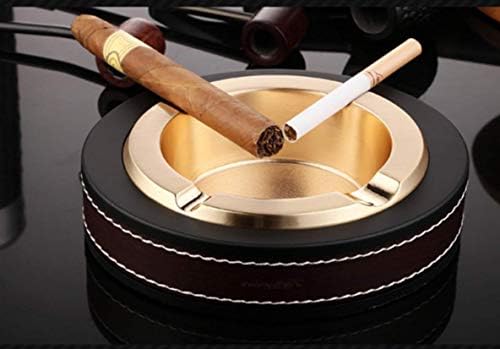 Cinzel de aço inoxidável de couro cinzeiro de cigarro moderno charutos cinzeiros para internos, presentes para fumantes,
