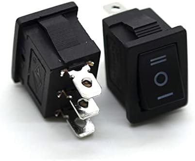 Koford Rocker Switch 10 PCs KCD1 Mini preto 3 pinos On/Off/On Rocker Switch AC 6A/250V10A/125V 21 * 15mm Botão de potência