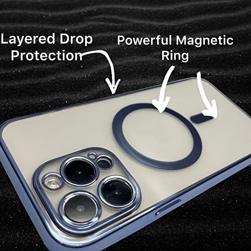 GRIP LILOLED COM CASA BUL BLUE MAG-segura para iPhone 14 Pro Max com Proteção Drop Grip 360 graus Hold e Kickstand