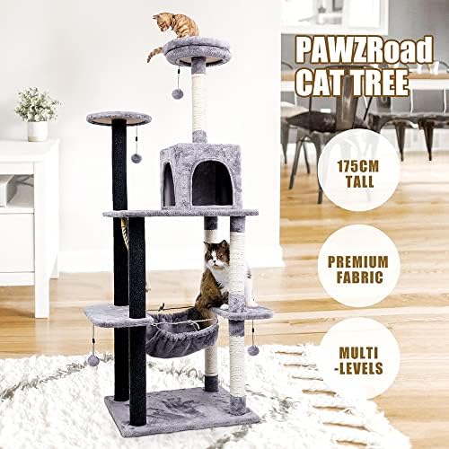 Gatinho de gato de walnuta arranhando a árvore de post com uma cama de nível superior de mouse para relaxar sisal de arranhões para