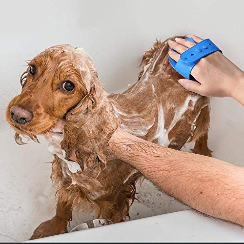 Brush de banho de cachorro 2, pincel de shampoo de gato premium, pente de borracha de estimação de massagem suave, alça de