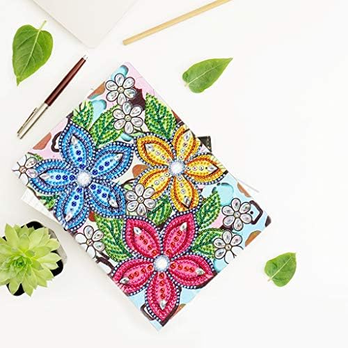 5D Diamond Painting Notebook Kits Colorful Flower Cover Leather Diy Especial Journal SketchBook Cross Stitch Diamond Art Hardcover