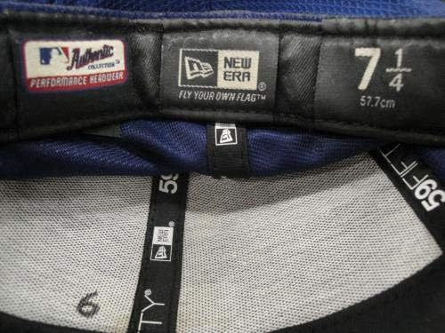 6 Dodgers Game Usado MLB Baseball Cap Hat Tamanho 7 1/4 Mostra Uso - Chapéus MLB usados ​​para jogo MLB