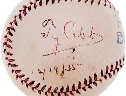 Ty Cobb autografou autografado Reg'lar Fellers Bullseye Baseball Detroit Tigers 19/12/35 PSA/DNA AJ05873 - Bolalls autografados