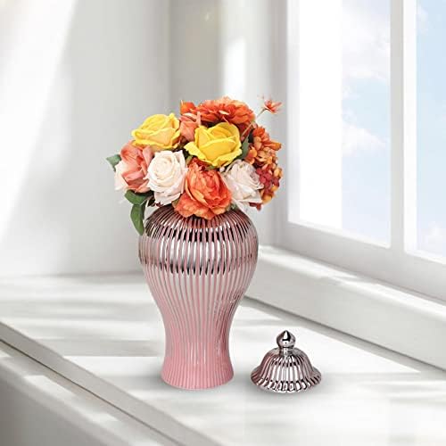 Ornamentos de armazenamento de pases de vaso de flor de cerâmica Ornamentos organizadores Display Display Display Jar de gengibre