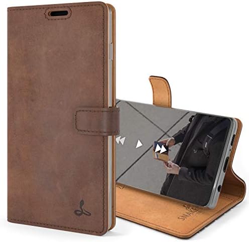 Snakehive Galaxy S10 Plus Vintage Wallet || Caixa de telefone da carteira de couro genuína || Couro real com visualização e suporte de 3 cartas || Flip Folio Cover com slot de cartão