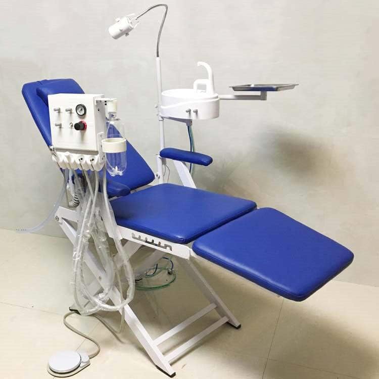 Cadeira de laboratório dobrável conjunto completo de couro PU com exame multifuncional da clínica de spa de lâmpada Uso do