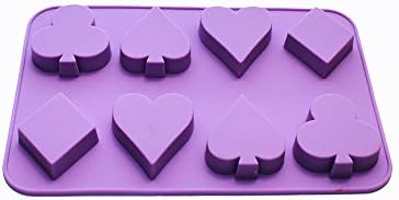 X-Haibei Vegas Poker Suit Soap Chocolate Jello Silicone Mold Spade Heart Diamond Club 1oz por célula