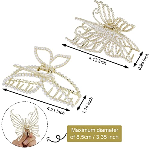 Jaciya Butterfly Garra Clips de cabelos moda clipes de cabelo de pérola clipe de garra de ouro para mulheres acessórios de cabelo de pérola