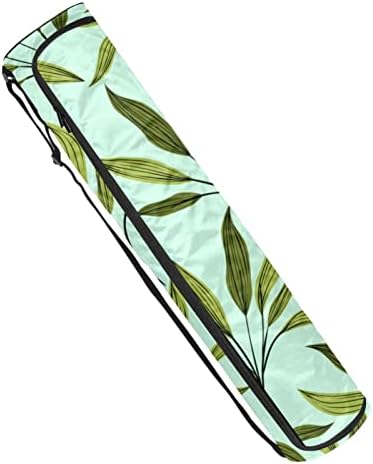 Laiyuhua Yoga Mat Bag, bolsa de ginástica de ioga com zíperas duplas para mulheres e homens - zíperes lisos, abertura grande em forma de U e alça ajustável, se encaixa na maioria das folhas verdes naturais