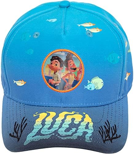 Conceito One Pixar Luca, algodão Luca, chapéu de beisebol ajustável com borda curva e remendo bordado, azul, um tamanho único