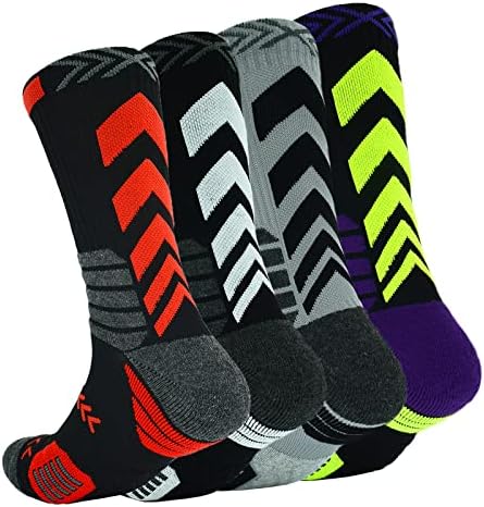 4Pack Elite Basketball Socks, Meias Athletic Sports Athletic Sports para homens e meninos