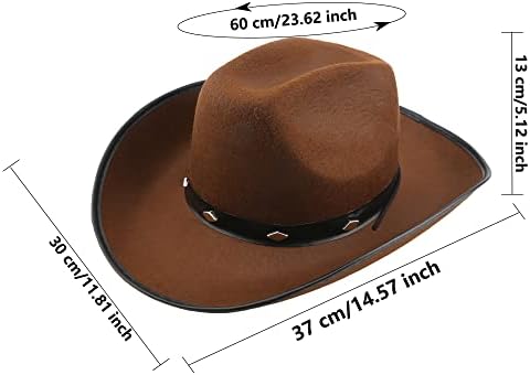 Sgbetter 4 pack chapéu de cowboy parecia cravejada de rodeio ocidental texan cowgirl chapéu para adulto