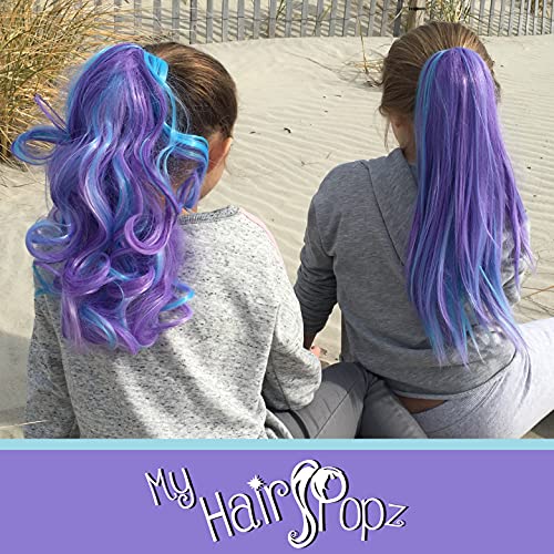 Meu cabelo Popz Deluxe sintético Fiber Ponytail Hair Extensions | Extensões de cabelo de cores resistentes a calor