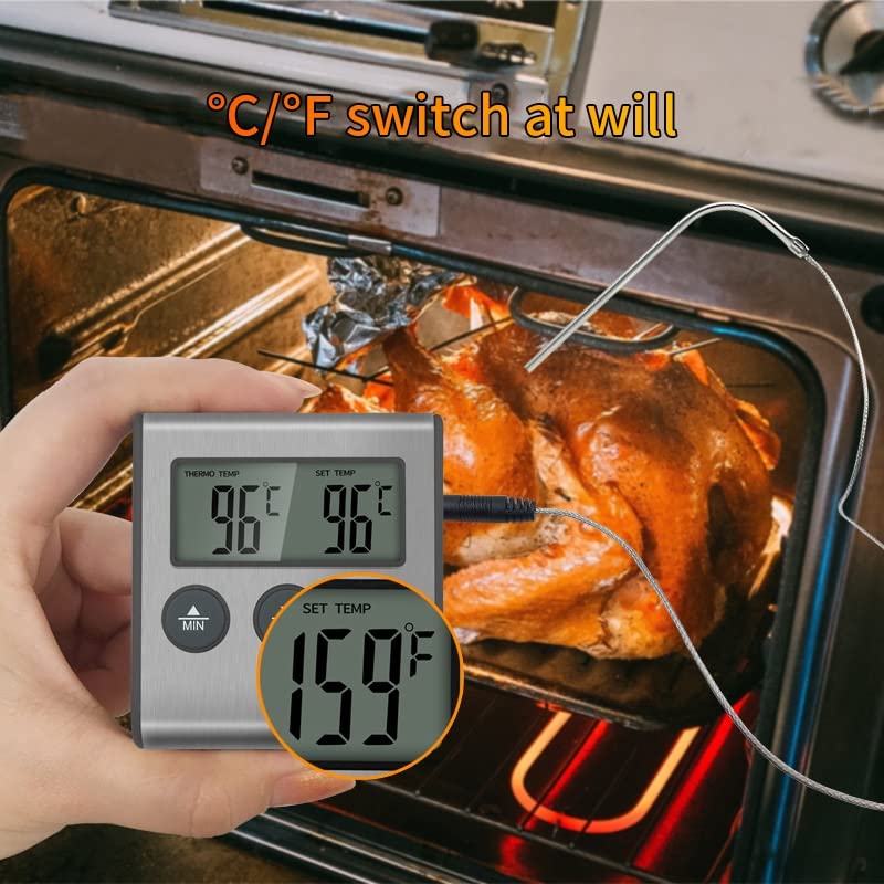 Shyc mini cozinha cozinha digital termômetro de carne temperatura alimento para o forno churrasco função do timer