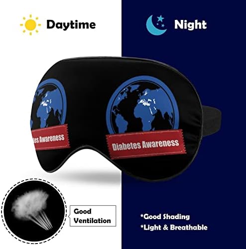Diabetes Consciência Máscara do sono macia máscara ocular portátil com alça ajustável para homens mulheres