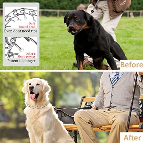 Links extras de 2,25 mm para colarinho de cachorro Chrome Bated No Pull Dog Training Collar Links