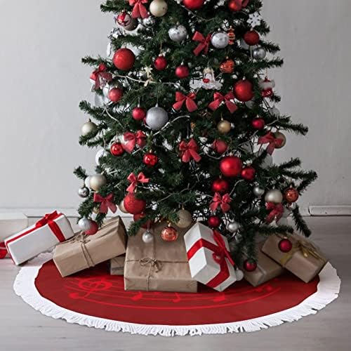 Notas musicais capa de base de árvore na árvore da árvore de natal com borlas para festa de férias Decoração de Natal 48 x48
