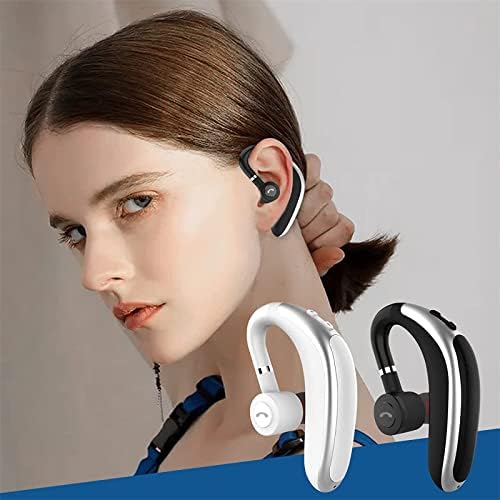 Brooke Patel Bluetooth 5.0 fone de ouvido sem fio 5.0 Bluetooth no fone de ouvido de carro sem fio e fone de ouvido de escritório único ipx5 à prova d'água, branco