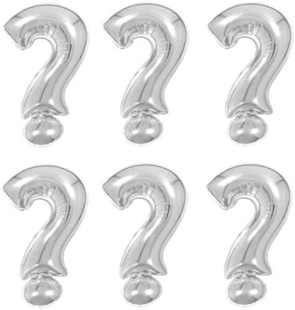Creaides 10 PCs Símbolo de prata Questões Marcos Balões de alumínio Mylar Helium Fom