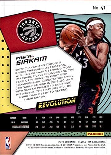 2019-20 Panini Revolution 41 Pascal Siakam Toronto Raptors Basketball Card