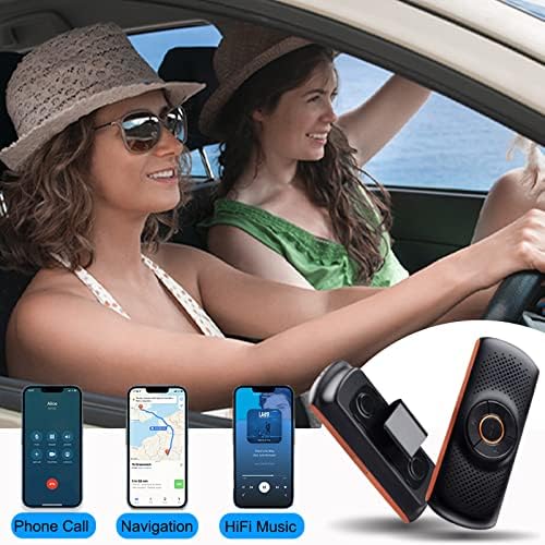 Alto-falante Bluetooth para carro, leguwu bluetooth no carro de carro para telefone celular, kit de carro sem fio para chamada e música handsfree com qualidade de som HiFi, design de clipe magnético