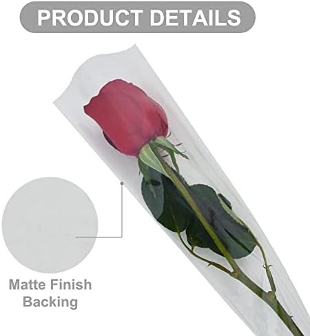 Beishida 100 PCs Solas de manga de rosa única Bouquet Bacs Plástico embalagem de rosa de flor única para o dia das mães