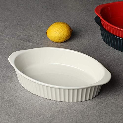 Leetoyi Porcelain Pequenas panelas gratinadas ovais da AU, conjunto de 2 panificação para 1 ou 2 pessoas, Bakeware