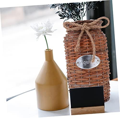Zerodeko 1pc garrafa de escritório adorno de madeira pode secar vasos de fazenda chique mesa de flor rústica Arranjos de grama marrons para cesto pastoral de armazenamento no chão de piso entrelaçado à mão