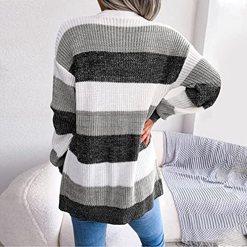 Moda de inverno feminino 2022 estilo de outono casual manga longa suéter solto cardigã blusas de tamanho grande