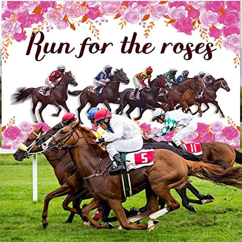 Derby Horses Racing Party Banner 7x5ft Kentucky Horse Racing tem tema de fundo decoração de 2023 Run para o cenário Roses Banner