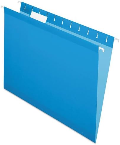 PENDAFLEX: Pastas de arquivo penduradas reforçadas, Kraft, letra, azul, 25 por caixa -: - Vendido como 1 bx