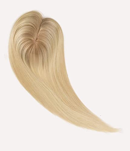 Uniwigs 3 ”x 5” Grania Skin Full Human Hair Topper | Cambo Olhando | Baixa densidade para mulheres queda de cabelo ou cabelos finos
