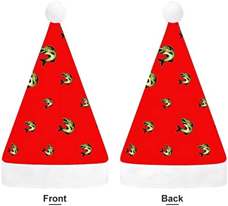 Pesca de graves Chapéu de Natal engraçado Papai Noel Hats de pelúcia curta com punhos brancos para suprimentos de decoração de festa de férias de Natal