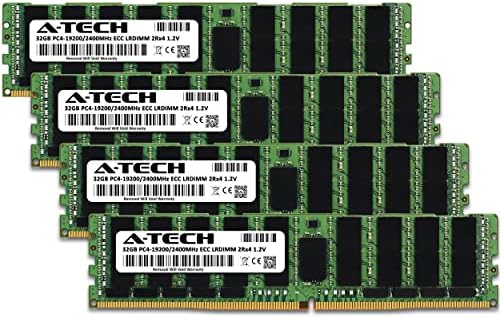 A -Tech 128GB Kit Memory RAM para HPE Proliant DL560 G9 - DDR4 2400MHz PC4-19200 ECC Carga reduzida LRDIMM 2RX4 1.2V - servidor