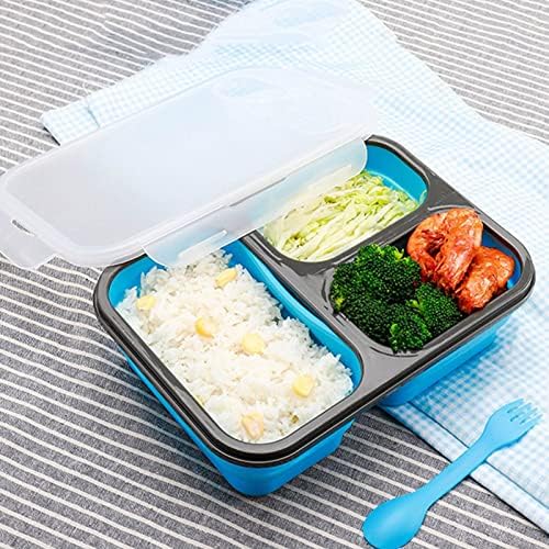 Yuzzi Bento lancheira para adultos Silicone Lunch Box Caixa Bento Caixa Bento Caixa Portátil Controladores de Armazenamento