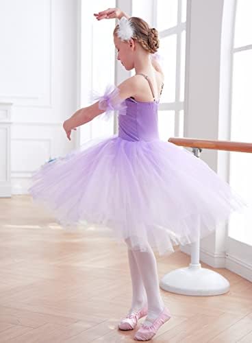 PAOTIT Girls Ballet Leotards Skirt Lyrical Swan Lake Ballerina Dance Vestres Ballet Princesa Tutu Vestido de baile
