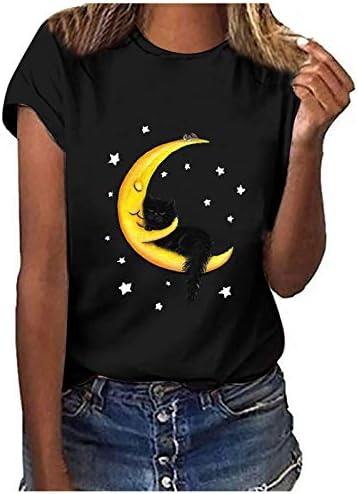 camiseta de verão da lua de mulheres uikmnh