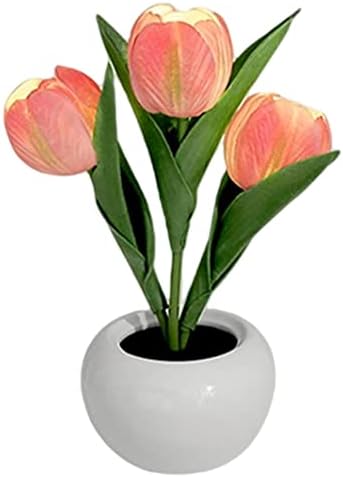 Luzes de lâmpada de tulipa de tulipa de mesa, lâmpada de mesa de lâmpada de lâmpada LED LED LEV